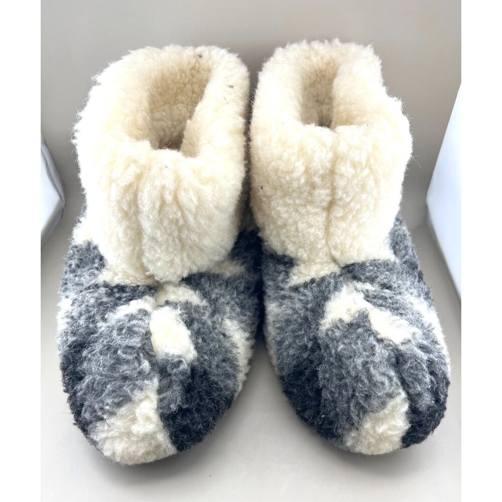 Sheepskin Wool Slipper Booties Artisan EU Made Women's US 7/8 Winter Chuni Hutsu